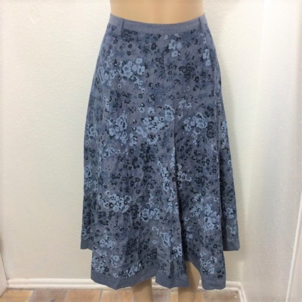Floral  print chambray skirt